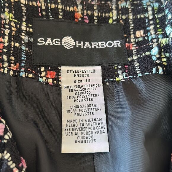 Sag Harbor funfetti rainbow tweed blazer size 14 - Picture 6 of 16